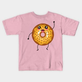 Smiling friendly Cartoon Donut Kids T-Shirt